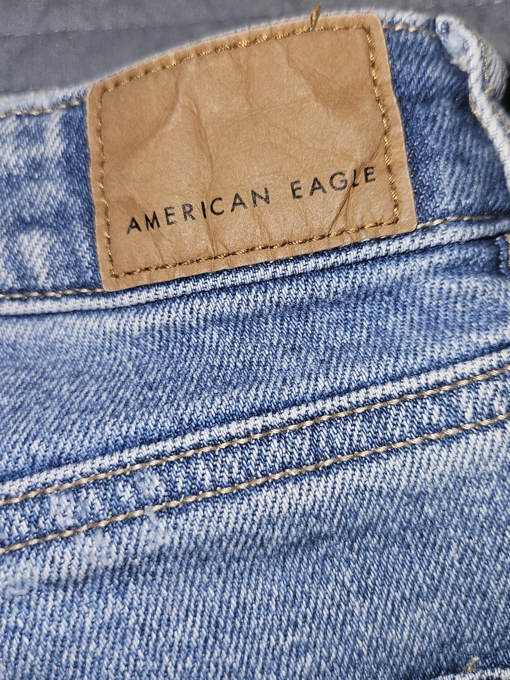 American Eagle Outfitters Light Blue Distressed Straight Leg Jeans